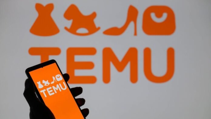 Temu logo on smartphone