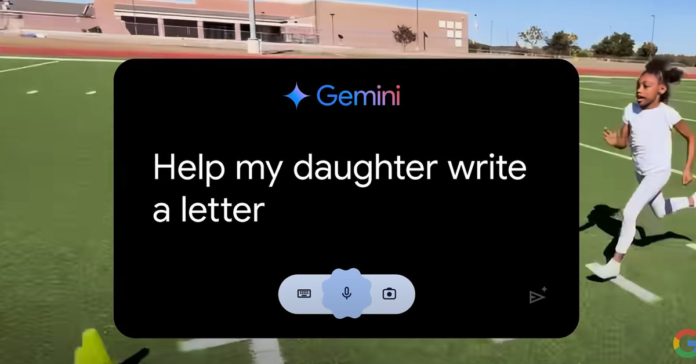 Screenshot of the “Dear Sydney” ad showing the Gemini prompt