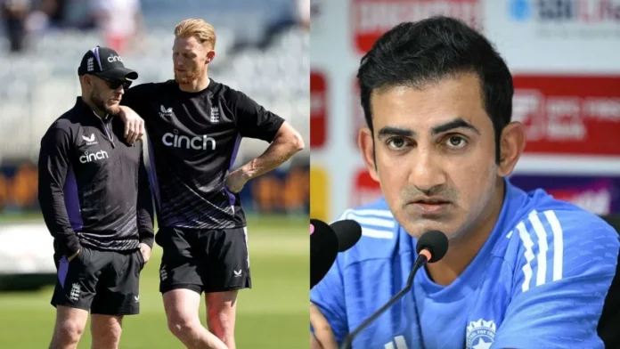 Gautam Gambhir And Ben Stokes And Brendon McCullum