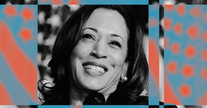 Graphic photo collage of Vice President Kamala Harris.