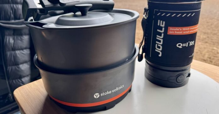 The Stoke Voltaic Nomad Cooking System (left) and Joulle Kettle Pot.